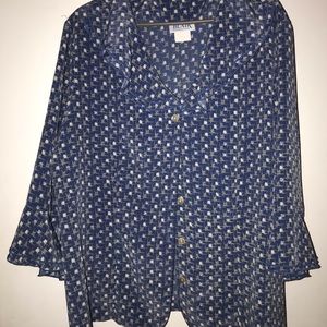 Blair Blue Ruffle Blouse
